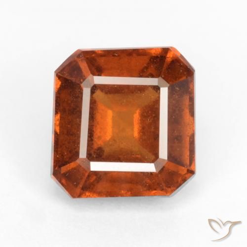 2.18ct Natural Medium-Dark Orange Hessonite Garnet, Emerald Cut, VS-SI