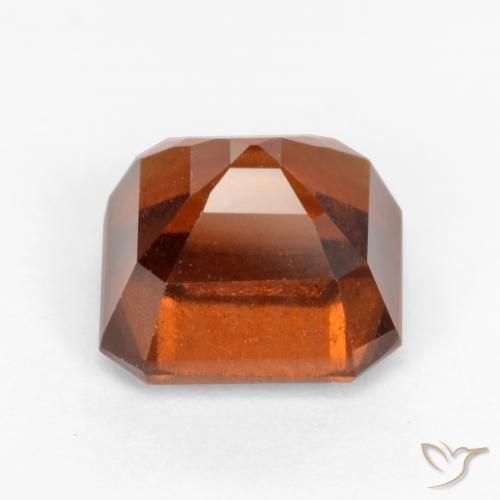 Hessonite Garnet Gemstone in 6.9 x 6.6 mm Size for Sale, Hessonite Garnet Stone in Medium-Dark Orange Color