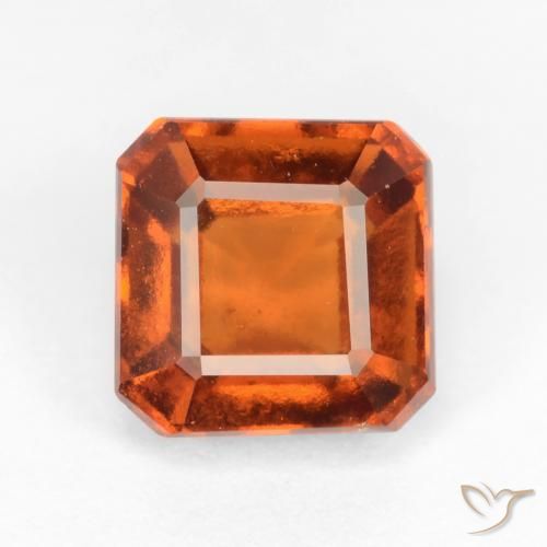 2.51ct Natural Deep Orange Hessonite Garnet, Emerald Cut, VS