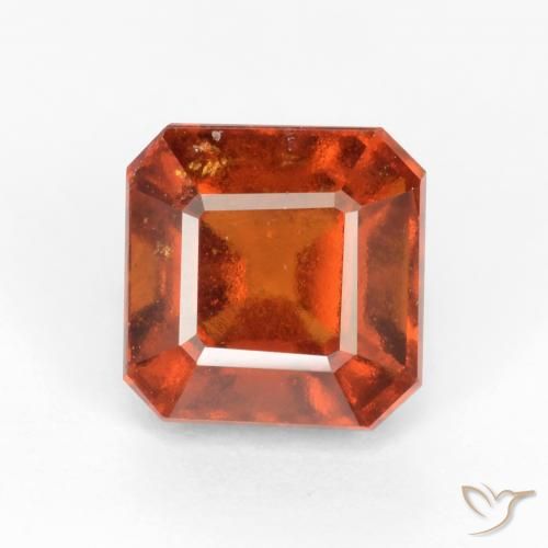 2.47ct Natural Amber Orange Hessonite Garnet, Emerald Cut, VS-SI