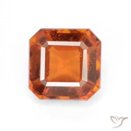 2.30ct Natural Deep Orange Hessonite Garnet, Emerald Cut, VS