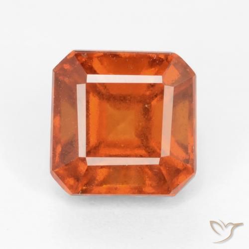2.17 ct Orange Hessonite Garnet Stone, Natural Hessonite Garnet in Octagon Facet Shape for Sale
