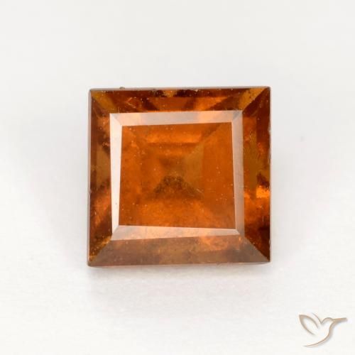 1.57ct Natural Deep Orange Hessonite Garnet, Square, SI