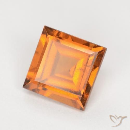 Grenat Hessonite Orange vif Carré 1,3 ct de Madagascar, Dimension 6,1 x 6mm, Pierre gemme naturelle Non traité, pureté si, 1 pièce de grenat hessonite square facet, dureté de Mohs de 6.5 à 7.5 convient aux bijoux de tous les jours, pierre de sagesse, Photo A