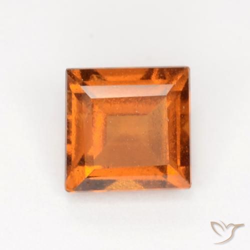 1.29ct Natural Yellowish Orange Hessonite Garnet, Square, VS-SI