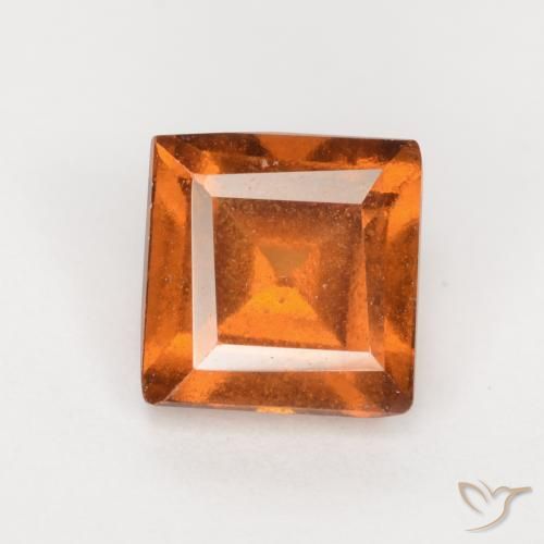 1.43ct Natural Medium-Dark Orange Hessonite Garnet, Square, VS-SI