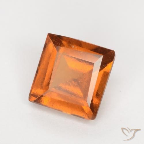 1.43 ct Orange Hessonite Garnet Stone, Natural Hessonite Garnet in Square Facet Shape for Sale