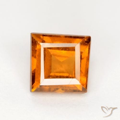 Deep Orange Hessonite Garnet Gem - 1.3ct Square Facet (ID: 547636)