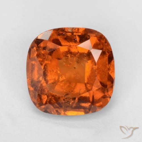 1.79ct Natural Fire Orange Hessonite Garnet, Cushion, SI