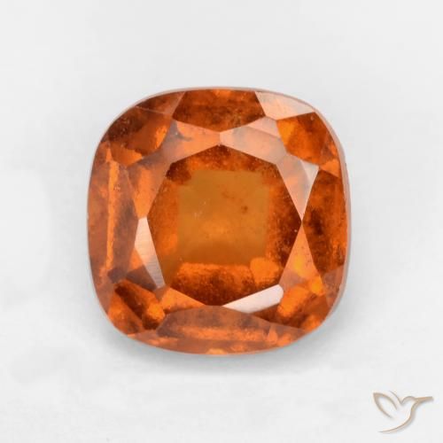 2.01ct Natural Medium-Dark Orange Hessonite Garnet, Cushion, SI