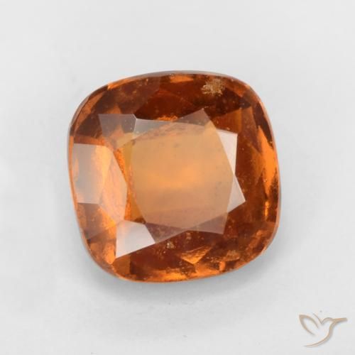1.93 ct Orange Hessonite Garnet Stone, Natural Hessonite Garnet in Cushion-Cut Shape for Sale