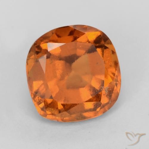 1.86 ct Orange Hessonite Garnet Stone, Natural Hessonite Garnet in Cushion-Cut Shape for Sale