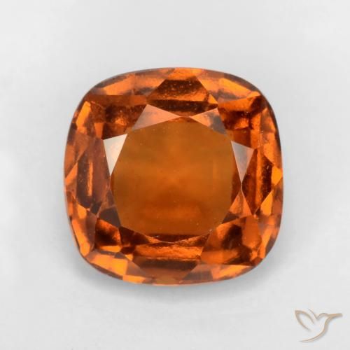 1.85ct Natural Deep Orange Hessonite Garnet, Cushion, VS