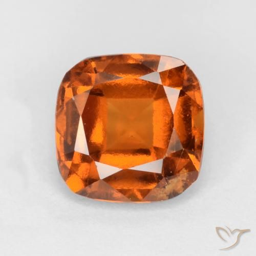1.71ct Natural Medium-Dark Orange Hessonite Garnet, Cushion, VS-SI