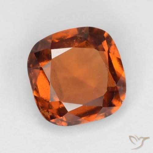 1.62 ct Orange Hessonite Garnet Stone, Natural Hessonite Garnet in Cushion-Cut Shape for Sale