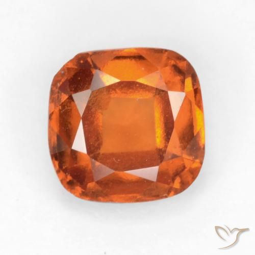 1.69ct Natural Medium Orange Hessonite Garnet, Cushion, VS