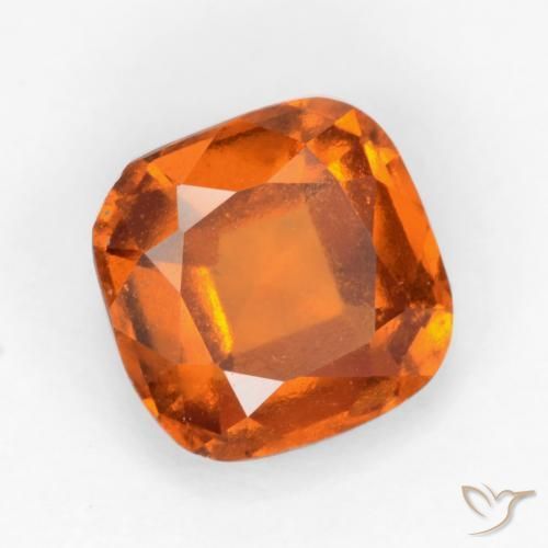 1.69 ct Orange Hessonite Garnet Stone, Natural Hessonite Garnet in Cushion-Cut Shape for Sale