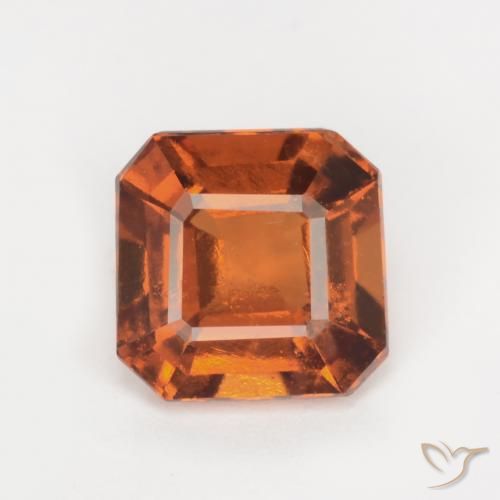 1.69ct Natural Medium-Dark Orange Hessonite Garnet, Emerald Cut, SI