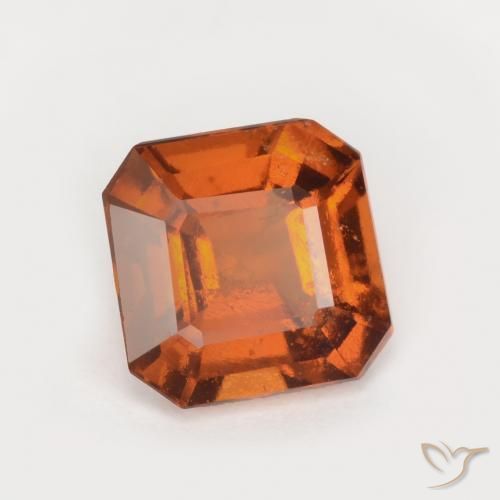 1.69 ct Orange Hessonite Garnet Stone, Natural Hessonite Garnet in Octagon Facet Shape for Sale