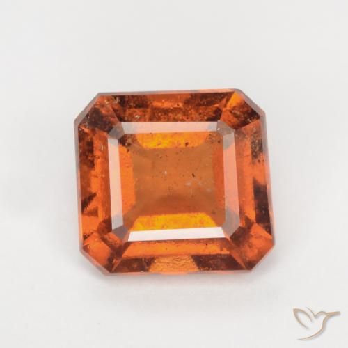 1.86ct Natural Medium-Dark Orange Hessonite Garnet, Emerald Cut, SI