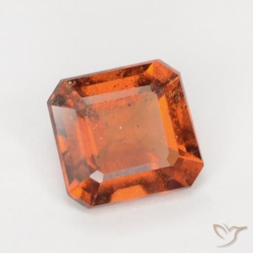 1.86 ct Orange Hessonite Garnet Stone, Natural Hessonite Garnet in Octagon Facet Shape for Sale
