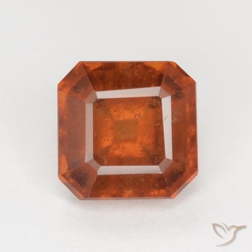 2.16ct Natural Amber Orange Hessonite Garnet, Emerald Cut, SI