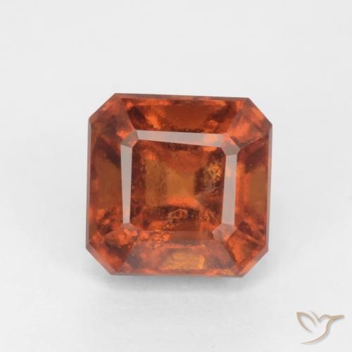 1.93ct Natural Deep Orange Hessonite Garnet, Emerald Cut, SI