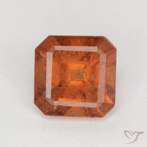 1.77ct Natural Deep Orange Hessonite Garnet, Emerald Cut, SI