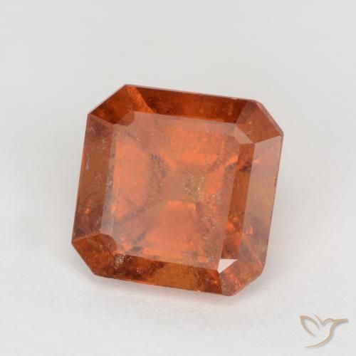 1.77 ct Orange Hessonite Garnet Stone, Natural Hessonite Garnet in Octagon Facet Shape for Sale