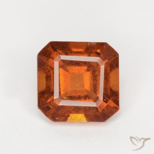 1.62ct Natural Deep Orange Hessonite Garnet, Emerald Cut, VS-SI