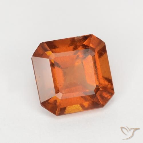 1.62 ct Orange Hessonite Garnet Stone, Natural Hessonite Garnet in Octagon Facet Shape for Sale