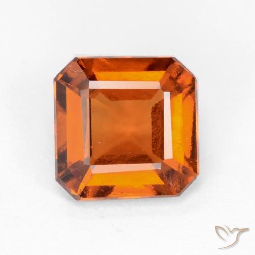 1.72ct Natural Deep Orange Hessonite Garnet, Emerald Cut, VS