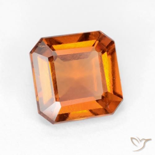 1.72 ct Orange Hessonite Garnet Stone, Natural Hessonite Garnet in Octagon Facet Shape for Sale
