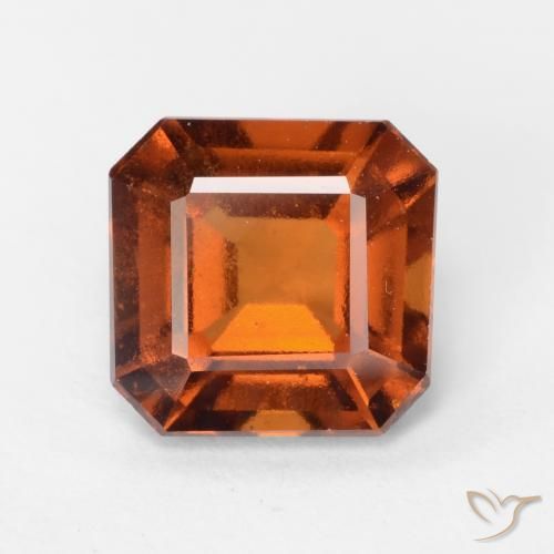 1.97ct Natural Amber Orange Hessonite Garnet, Emerald Cut, VS
