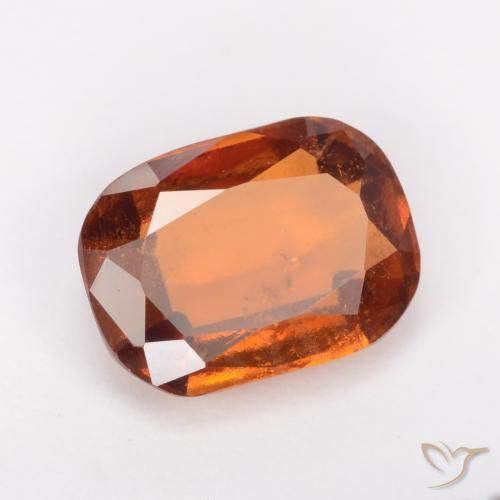 1.67 ct Orange Hessonite Garnet Stone, Natural Hessonite Garnet in Cushion-Cut Shape for Sale