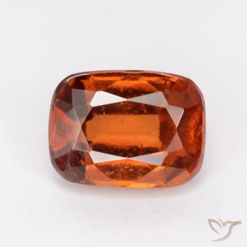 2.41ct Natural Deep Orange Hessonite Garnet, Cushion, VS-SI