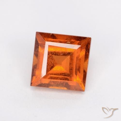 1.43ct Natural Deep Orange Hessonite Garnet, Square, SI