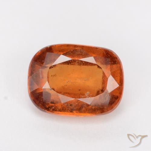 2.02ct Natural Amber Orange Hessonite Garnet, Cushion, SI