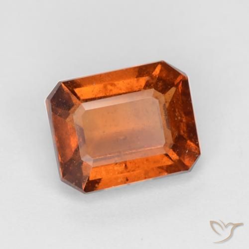 1.61 ct Orange Hessonite Garnet Stone, Natural Hessonite Garnet in Octagon Facet Shape for Sale