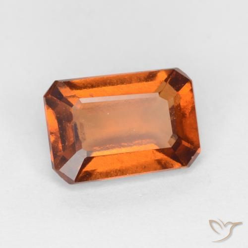 1.35 ct Orange Hessonite Garnet Stone, Natural Hessonite Garnet in Octagon Facet Shape for Sale