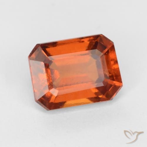 1.67 ct Orange Hessonite Garnet Stone, Natural Hessonite Garnet in Octagon Facet Shape for Sale