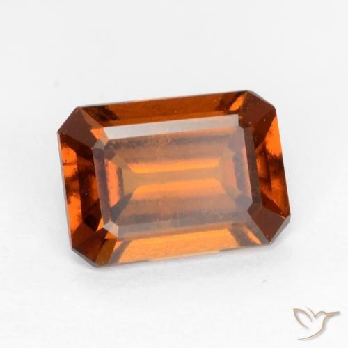 1.61 ct Orange Hessonite Garnet Stone, Natural Hessonite Garnet in Octagon Facet Shape for Sale