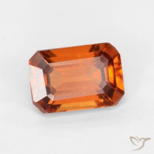 1.37 ct Orange Hessonite Garnet Stone, Natural Hessonite Garnet in Octagon Facet Shape for Sale