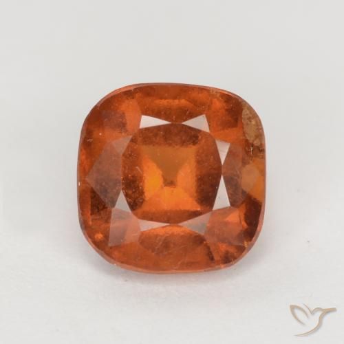 1.97ct Natural Deep Orange Hessonite Garnet, Cushion, VS-SI