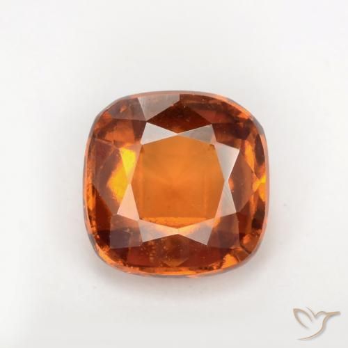 1.82ct Natural Medium-Dark Orange Hessonite Garnet, Cushion, VS