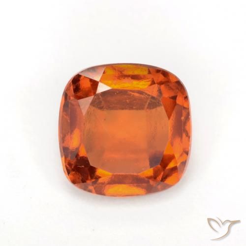 1.94ct Natural Deep Orange Hessonite Garnet, Cushion, VS