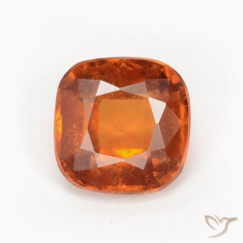 1.81ct Natural Deep Orange Hessonite Garnet, Cushion, SI