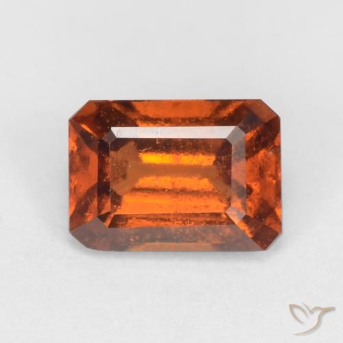 1.35 ct Orange Hessonite Garnet Stone, Natural Hessonite Garnet in Octagon Facet Shape for Sale