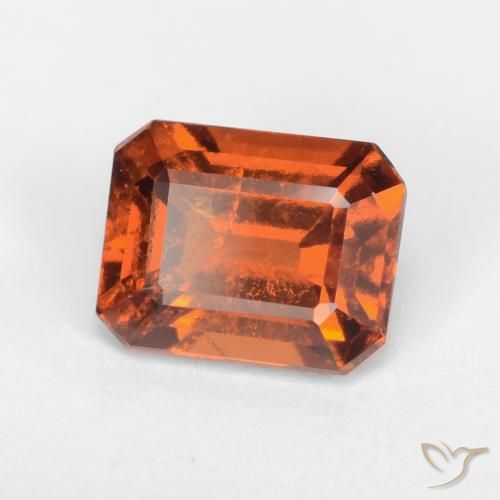 1.62 ct Orange Hessonite Garnet Stone, Natural Hessonite Garnet in Octagon Facet Shape for Sale