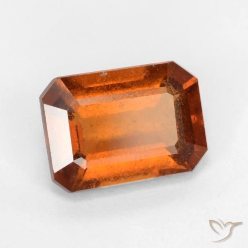 1.77ct Natural Deep Orange Hessonite Garnet, Emerald Cut, SI